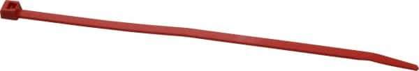 Made in USA - 5.84" Long Red Nylon Standard Cable Tie - 40 Lb Tensile Strength, 1.24mm Thick, 36.42mm Max Bundle Diam - Apex Tool & Supply