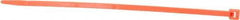 Made in USA - 5.84" Long Orange Nylon Standard Cable Tie - 40 Lb Tensile Strength, 1.24mm Thick, 1-1/2" Max Bundle Diam - Apex Tool & Supply