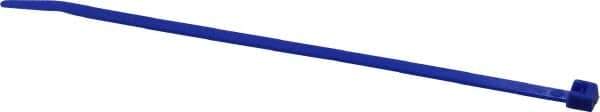 Made in USA - 5.84" Long Blue Nylon Standard Cable Tie - 40 Lb Tensile Strength, 1.24mm Thick, 36.42mm Max Bundle Diam - Apex Tool & Supply