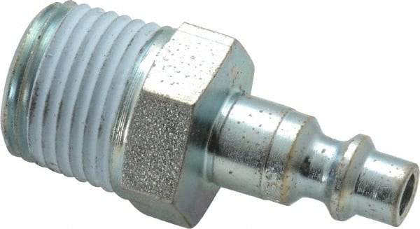 CEJN - 1/2 Male NPT Industrial Pneumatic Hose Connector - Steel Zinc-Plated, 1/4" Body Diam - Apex Tool & Supply