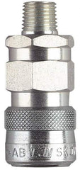 CEJN - 1/2 Male NPT European High Flow Pneumatic Hose High Flow Coupler - Brass Chrome Plated, 3/8" Body Diam - Apex Tool & Supply