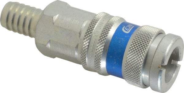CEJN - Hose Barb Industrial Pneumatic Hose High Flow Coupler - Brass Chrome Plated, 1/2" Body Diam, 1/2" Hose ID - Apex Tool & Supply