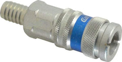 CEJN - Hose Barb Industrial Pneumatic Hose High Flow Coupler - Brass Chrome Plated, 1/2" Body Diam, 1/2" Hose ID - Apex Tool & Supply