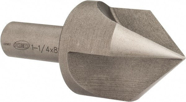 Keo - 1-1/4" Head Diam, 1/2" Shank Diam, 3 Flute 82° High Speed Steel Countersink - Apex Tool & Supply