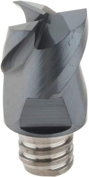 Iscar - MM EC Grade IC908 Carbide End Milling Tip Insert - TiAlN Finish, 3 Flutes, 12.7mm Cutting Diam, 9.5mm Depth of Cut, 16.5mm Extension, 45° Helix - Apex Tool & Supply