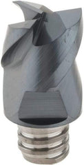 Iscar - MM EC Grade IC908 Carbide End Milling Tip Insert - TiAlN Finish, 3 Flutes, 12.7mm Cutting Diam, 9.5mm Depth of Cut, 16.5mm Extension, 45° Helix - Apex Tool & Supply