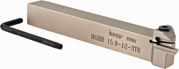 Iscar - HGH, Internal, Right Hand, 0.236" Max Depth of Cut, 0.118" Max Groove Width, Indexable Grooving Tool Holder - GRIP 3.., HGN 30.. Insert Compatibility, 5/8" Shank Height, 5/8" Shank Width, 5" OAL - Apex Tool & Supply