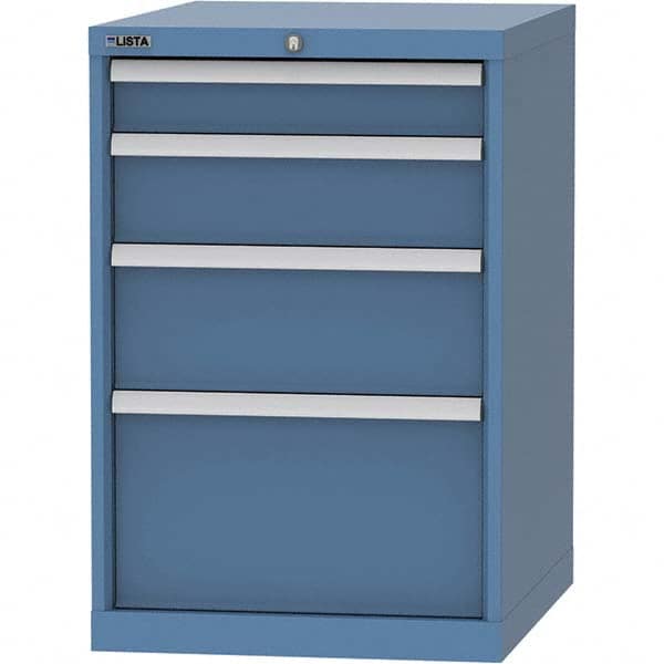 LISTA - 4 Drawer, 99 Compartment Bright Blue Steel Modular Storage Cabinet - Apex Tool & Supply