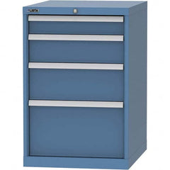 LISTA - 4 Drawer, 99 Compartment Bright Blue Steel Modular Storage Cabinet - Apex Tool & Supply