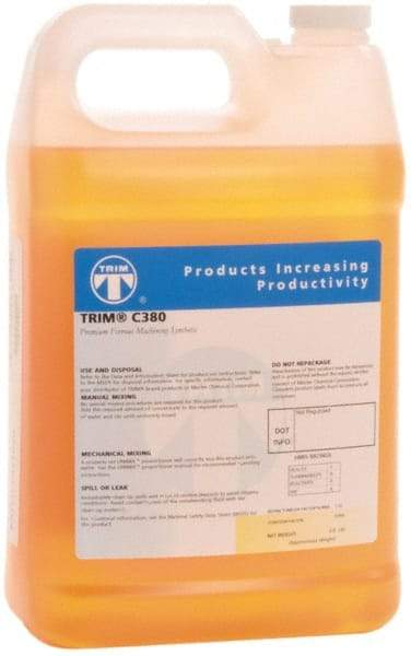 Master Fluid Solutions - Trim C380, 1 Gal Bottle Grinding Fluid - Synthetic, For Machining - Apex Tool & Supply
