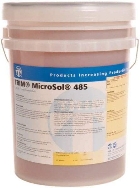 Master Fluid Solutions - Trim MicroSol 485, 5 Gal Pail Cutting & Grinding Fluid - Semisynthetic, For Machining - Apex Tool & Supply