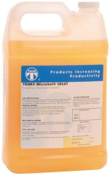 Master Fluid Solutions - Trim MicroSol 585XT, 1 Gal Bottle Cutting & Grinding Fluid - Semisynthetic, For Machining - Apex Tool & Supply