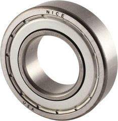 Nice - 1-1/8" Bore Diam, 2-1/2" OD, Double Shield Precision Ground Radial Ball Bearing - 5/8" Wide, 1 Row, Round Bore, 2,120 Lb Static Capacity, 3,864 Lb Dynamic Capacity - Apex Tool & Supply