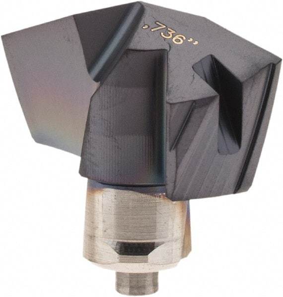 Iscar - Series ICP-2M, 0.736" Diam Grade IC908 140° Replaceable Drill Tip - Carbide, TiAlN Finish, 18 Seat Size, Through Coolant - Apex Tool & Supply