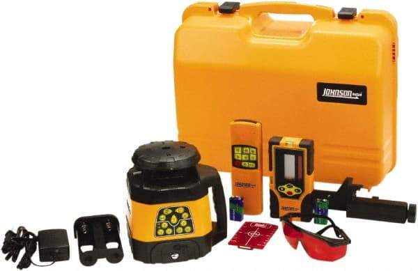 Johnson Level & Tool - 1,500' (Exterior) Measuring Range, 1/8" at 100' Accuracy, Self-Leveling Rotary Laser - 200, 500 RPM, 2 Beams, NiMH Battery Included - Apex Tool & Supply