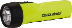 PRO-SAFE - White LED Bulb, 77 Lumens, Industrial/Tactical Flashlight - Yellow Plastic Body, 4 AA Alkaline Batteries Not Included - Apex Tool & Supply