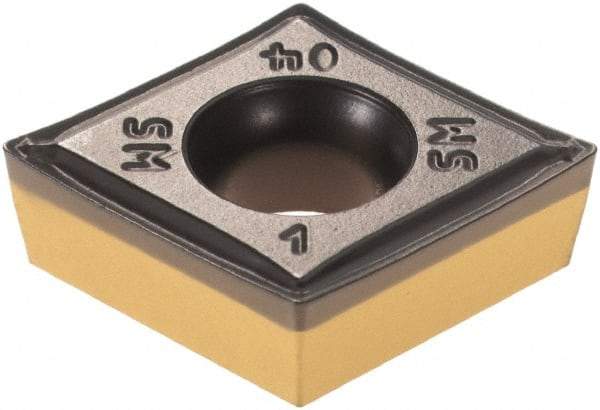 Iscar - CCMT431 SM Grade IC8250 Carbide Turning Insert - TiCN/Al2O3/TiN Finish, 80° Diamond, 1/2" Inscr Circle, 3/16" Thick, 1/64" Corner Radius - Apex Tool & Supply