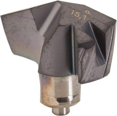 Iscar - Series ICP-2M, 0.594" Diam Grade IC908 140° Replaceable Drill Tip - Carbide, TiAlN Finish, 15 Seat Size, Through Coolant - Apex Tool & Supply