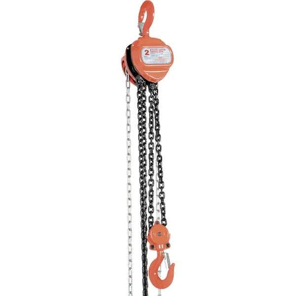 Vestil - 4,000 Lb Lifting Capacity, 15' Lift Height, Hand Hoist - Made from Chain - Apex Tool & Supply
