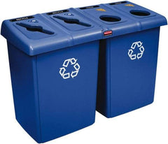 Rubbermaid - 92 Gal Blue Square Recycling Container - Plastic, 35" High x 53" Long x 24" Wide - Apex Tool & Supply