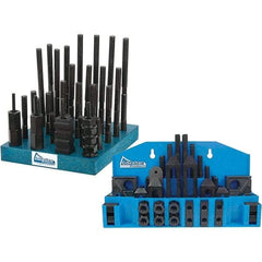 Gibraltar - 52 Piece Fixturing Step Block & Clamp Set with 1" Step Block, 11/16" T-Slot, 1/2-13 Stud Thread - 1-1/8" Nut Width, 4, 5, 3, 6, 7 & 8" Stud Lengths - Apex Tool & Supply