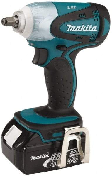 Makita - 3/8" Drive 18 Volt Pistol Grip Cordless Impact Wrench & Ratchet - 2,100 RPM, 155 Ft/Lb Torque, 2 Lithium-Ion Batteries Included - Apex Tool & Supply