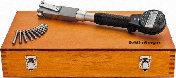 Mitutoyo - 4", 6" Deep, Electronic Bore Gage - Up to 0.002 (Narrow Range), 0.003 (Wide Range)mm Accuracy, 0.001mm Resolution, Data Output, Includes Indicator - Apex Tool & Supply