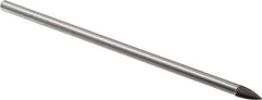 Made in USA - 1/4" Cut Diam, 1/4" Shank Diam, Tree Head Single Cut Burr - Carbide, Point End, 1/2" LOC, 6" OAL - Apex Tool & Supply