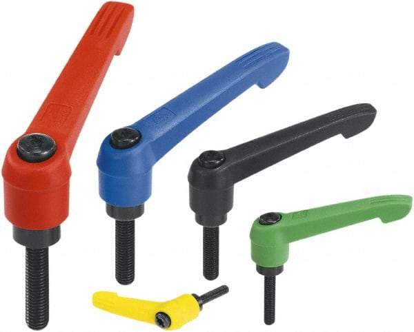 KIPP - 3/8-16, Fiberglass Reinforced Plastic Threaded Stud Adjustable Clamping Handle - 109mm OAL, 66mm High - Apex Tool & Supply