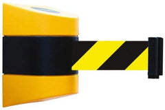 Tensator - 7-1/4" High Wall Mount Tensabarrier - Plastic, Yellow/Black - Apex Tool & Supply
