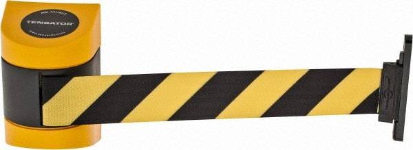 Tensator - 3-1/4" High Wall Mount Tensabarrier - Plastic, Yellow/Black - Apex Tool & Supply