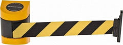 Tensator - 3-1/4" High Wall Mount Tensabarrier - Plastic, Yellow/Black - Apex Tool & Supply