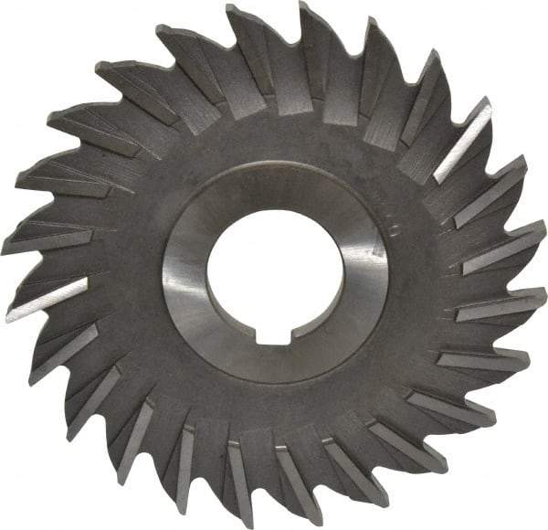 Made in USA - 4" Diam x 1/4" Width of Cut, 24 Teeth, Cobalt Side Milling Cutter - Straight Teeth, Uncoated - Apex Tool & Supply