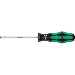 Wera - 8mm Blade Width, Slotted Screwdriver - 175mm Blade Length, Round Shank, Ergonomic Handle - Apex Tool & Supply
