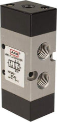 ARO/Ingersoll-Rand - 3/8" Inlet x 3/8" Outlet, Pilot Actuator, Spring Return, 2 Position, Body Ported Solenoid Air Valve - 1.65 CV, 4 Way, 140 psi, 122° Max Temp, 15° Min Temp - Apex Tool & Supply
