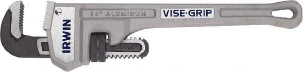 Irwin - 14" Aluminum Straight Pipe Wrench - 2" Pipe Capacity - Apex Tool & Supply