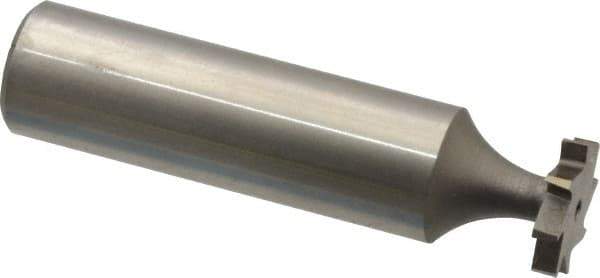 Made in USA - 1/2" Diam x 3/32" Face Width, High Speed Steel, 8 Teeth, Shank Connection Woodruff Keyseat Cutter - Uncoated, 2-3/32" OAL x 1/2" Shank, Staggered Teeth, ANSI 304, Old Standard 2 - Apex Tool & Supply