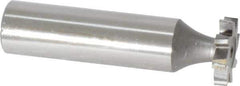 Made in USA - 5/8" Diam x 1/8" Face Width, High Speed Steel, 8 Teeth, Shank Connection Woodruff Keyseat Cutter - Uncoated, 2-1/8" OAL x 1/2" Shank, Staggered Teeth, ANSI 405, Old Standard 5 - Apex Tool & Supply