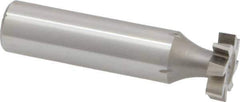 Made in USA - 5/8" Diam x 5/32" Face Width, High Speed Steel, 8 Teeth, Shank Connection Woodruff Keyseat Cutter - Uncoated, 2-5/32" OAL x 1/2" Shank, Staggered Teeth, ANSI 505, Old Standard 6 - Apex Tool & Supply
