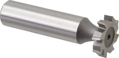 Made in USA - 3/4" Diam x 5/32" Face Width, High Speed Steel, 8 Teeth, Shank Connection Woodruff Keyseat Cutter - Uncoated, 2-5/32" OAL x 1/2" Shank, Staggered Teeth, ANSI 506, Old Standard 8 - Apex Tool & Supply