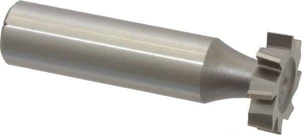 Made in USA - 3/4" Diam x 3/16" Face Width, High Speed Steel, 8 Teeth, Shank Connection Woodruff Keyseat Cutter - Uncoated, 2-3/16" OAL x 1/2" Shank, Staggered Teeth, ANSI 606, Old Standard 9 - Apex Tool & Supply