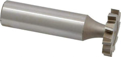 Made in USA - 7/8" Diam x 5/32" Face Width, High Speed Steel, 10 Teeth, Shank Connection Woodruff Keyseat Cutter - Uncoated, 2-5/32" OAL x 1/2" Shank, Staggered Teeth, ANSI 507, Old Standard 10 - Apex Tool & Supply