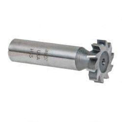 Made in USA - 7/8" Diam x 3/16" Face Width, High Speed Steel, 10 Teeth, Shank Connection Woodruff Keyseat Cutter - Uncoated, 2-3/16" OAL x 1/2" Shank, Staggered Teeth, ANSI 607, Old Standard 11 - Apex Tool & Supply
