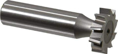Made in USA - 7/8" Diam x 7/32" Face Width, High Speed Steel, 10 Teeth, Shank Connection Woodruff Keyseat Cutter - Uncoated, 2-7/32" OAL x 1/2" Shank, Staggered Teeth, ANSI 707, Old Standard 12 - Apex Tool & Supply