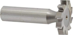 Made in USA - 1-1/8" Diam x 3/16" Face Width, High Speed Steel, 10 Teeth, Shank Connection Woodruff Keyseat Cutter - Uncoated, 2-3/16" OAL x 1/2" Shank, Staggered Teeth, ANSI 609, Old Standard 16 - Apex Tool & Supply