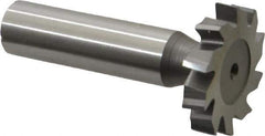 Made in USA - 1-1/8" Diam x 7/32" Face Width, High Speed Steel, 10 Teeth, Shank Connection Woodruff Keyseat Cutter - Uncoated, 2-7/32" OAL x 1/2" Shank, Staggered Teeth, ANSI 709, Old Standard 17 - Apex Tool & Supply