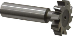 Made in USA - 1-1/8" Diam x 1/4" Face Width, High Speed Steel, 10 Teeth, Shank Connection Woodruff Keyseat Cutter - Uncoated, 2-1/4" OAL x 1/2" Shank, Staggered Teeth, ANSI 809, Old Standard 18 - Apex Tool & Supply
