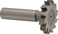 Made in USA - 1-3/8" Diam x 1/4" Face Width, High Speed Steel, 12 Teeth, Shank Connection Woodruff Keyseat Cutter - Uncoated, 2-1/4" OAL x 1/2" Shank, Staggered Teeth, ANSI 811, Old Standard 22 - Apex Tool & Supply