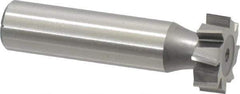 Made in USA - 3/4" Diam x 1/4" Face Width, High Speed Steel, 8 Teeth, Shank Connection Woodruff Keyseat Cutter - Uncoated, 2-1/4" OAL x 1/2" Shank, Staggered Teeth, ANSI 806, Old Standard 91 - Apex Tool & Supply