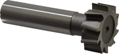 Made in USA - 1" Diam x 3/8" Face Width, High Speed Steel, 10 Teeth, Shank Connection Woodruff Keyseat Cutter - Uncoated, 2-3/8" OAL x 1/2" Shank, Staggered Teeth, ANSI 1208, Old Standard 152 - Apex Tool & Supply